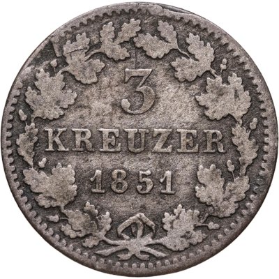 купить Бавария 3 крейцера 1851