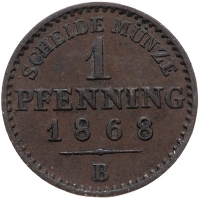 купить Пруссия 1 пфеннинг 1868