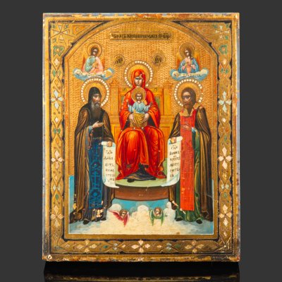 купить Икона Божией Матери "Киево-Печерская", дерево, левкас, цировка, масло, золочение, Российская империя, 1890-1915 гг.