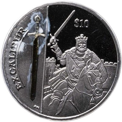 купить Британские Виргинские Острова 10 долларов 2013 "Легендарное оружие - Меч Эскалибур Король артур", в футляре с сертификатом