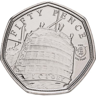 купить Джерси 50 пенсов (pence) 2022 "HMS Victory - Корма корабля"