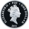 Купить Фиджи 1 доллар 2011 "Год кролика" в футляре с сертификатом