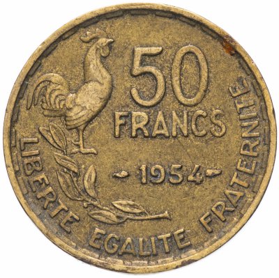 купить Франция 50 франков (francs) 1954 Без отметки монетного двора