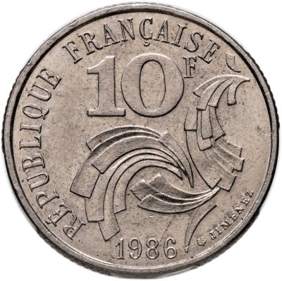 купить Франция 10 франков (francs) 1986 "Свобода, Равенство, Братство"