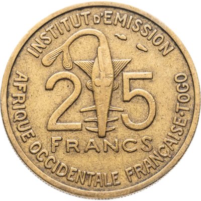 купить Французская Западная Африка и Того 25 франков (francs) 1957