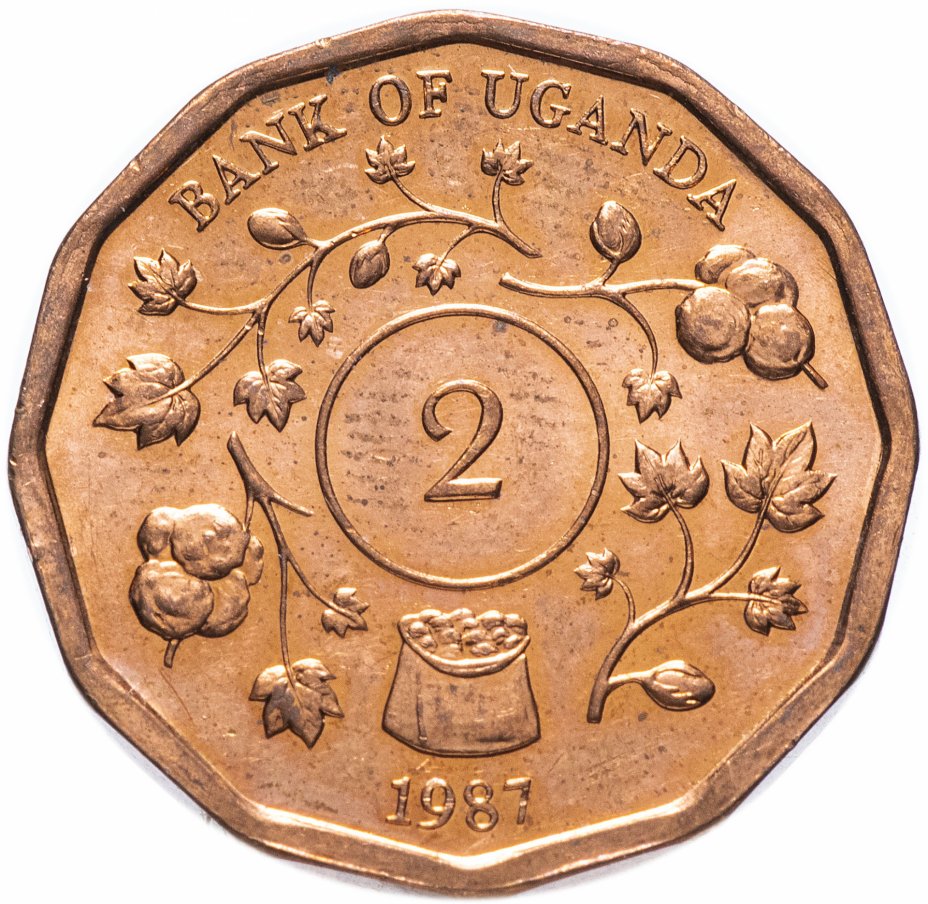 купить Уганда 2 шиллинга 1987