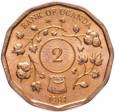 купить Уганда 2 шиллинга 1987