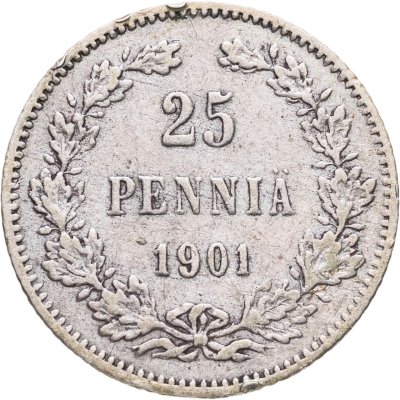 купить 25 пенни (pennia) 1901 L Российская Финляндия