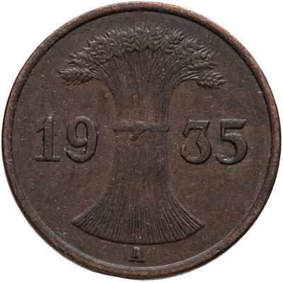 купить Германия 1 рейхспфенниг (reichspfennig) 1935, знак монетного двора "A"