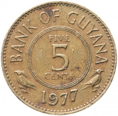 купить Гайана 5 центов (cents) 1977