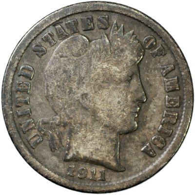 купить США 10 центов [Дайм] 1911 [KM#113] "Barber Dime"