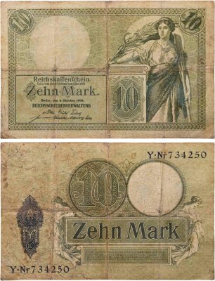 купить Германия 10 марок 1906