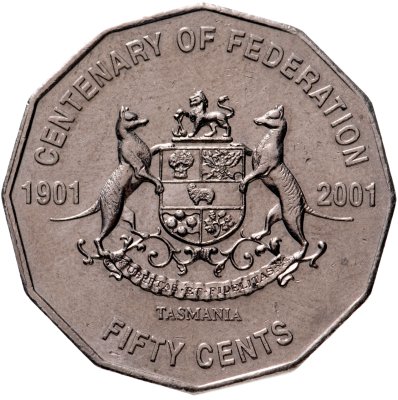 купить Австралия 50 центов 2001 "Столетие Федерации - Тасмания"