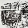 Купить Тарелка с изображением конюшни, фарфор, деколь, золочение, Mitterteich Bavaria, Германия, 1960-1980 гг.