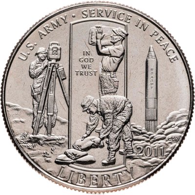 купить США 50 центов (1/2 доллара, half dollar) 2011 Армия США, знак монетного двора: "D" - Денвер