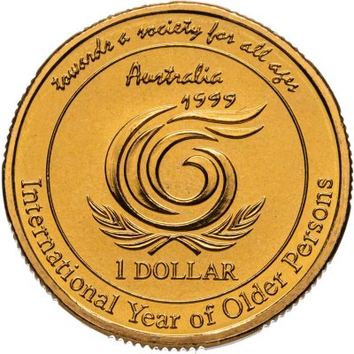 купить Австралия 1 доллар (dollar) 1999 "Международный год пожилых людей"