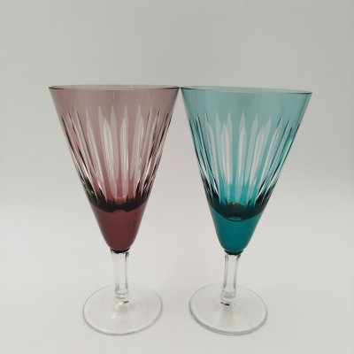 купить Пара бокалов, стекло, нацвет, Западная Европа, 1970-1990 гг.