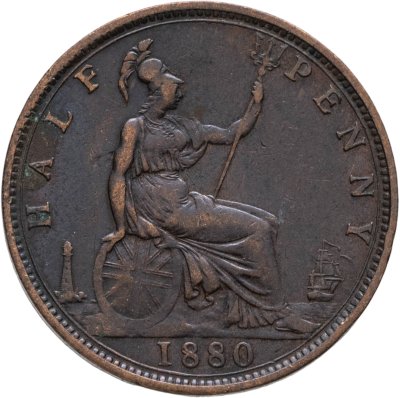 купить Великобритания 1/2 пенни (penny) 1880