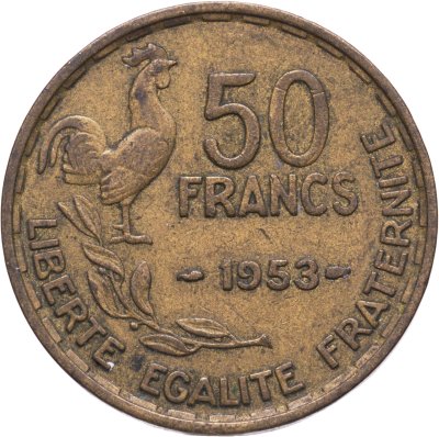 купить Франция 50 франков 1953, без отметки монетного двора