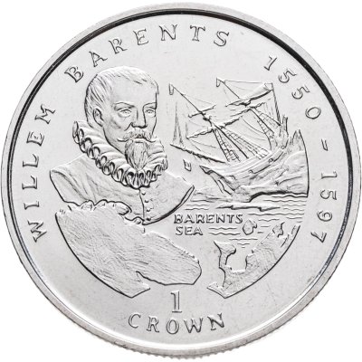 купить Остров Мэн 1 крона (crown) 2000 "Мореплаватели - Виллем Баренц"