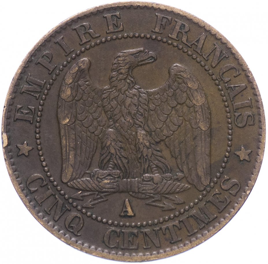 купить Франция 5 сантимов 1856 A