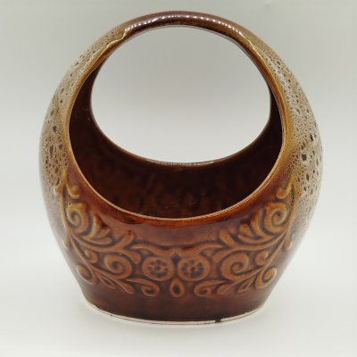 купить Ваза для конфет в форме корзины, фаянс, глазурь, СССР, 1970-1990 гг.