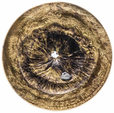 купить Острова Кука 2 доллара 2017 "Метеорит Чергач", с кусочком настоящего метеорита, в футляре с сертификатом