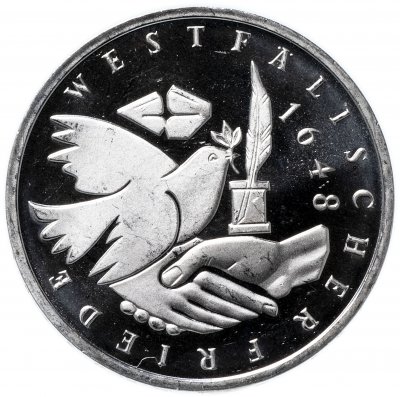 купить Германия 10 марок 1998 J "350 лет подписания Вестфальского Мирного Договора"