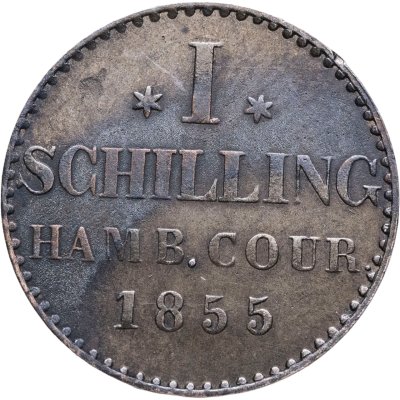 купить Германия, Гамбург 1 шиллинг 1855