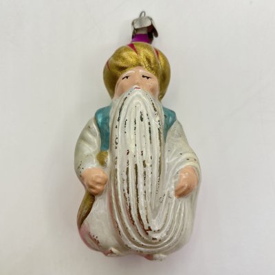 купить Елочная игрушка "Черномор" по мотивам сказки А.С. Пушкина, стекло, краска, металл, СССР, 1960-1980 гг.