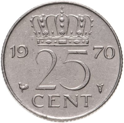 купить Нидерланды 25 центов (cents) 1970