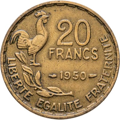 купить Франция 20 франков (francs) 1950