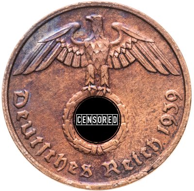 купить Германия, Третий рейх 2 рейхспфеннига (reichspfennig) 1939, знак монетного двора: "G" - Карлсруэ