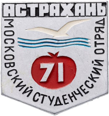 купить Значок ССО Московский Студенческий Строительный Отряд - Астрахань 1971 (Разновидность случайная )