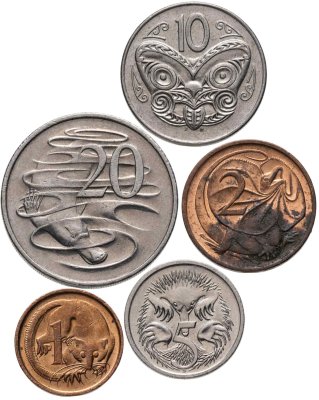 купить Австралия набор монет 1989-1998 (5 штук) Елизавета II, второй портрет