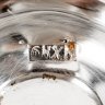 Купить Набор из трех рюмок с растительным декором, металл, чернь, золочение, Кубачинский художественный комбинат, СССР, 1985 г.