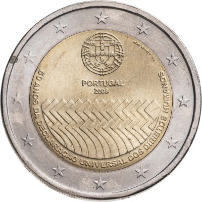 купить Португалия 2 евро 2008 60 лет Всеобщей декларации прав человека