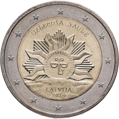 купить Латвия 2 евро (euro) 2019 Восходящее солнце