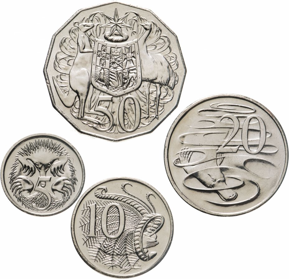 купить Австралия, набор из 4 монет 2004-2010 (5-50 центов)