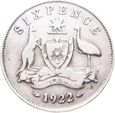 купить Австралия 6 пенсов (pence) 1922