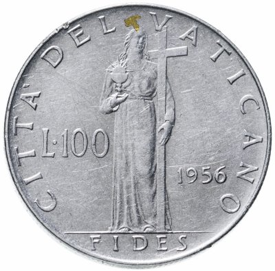 купить Ватикан 100 лир 1956