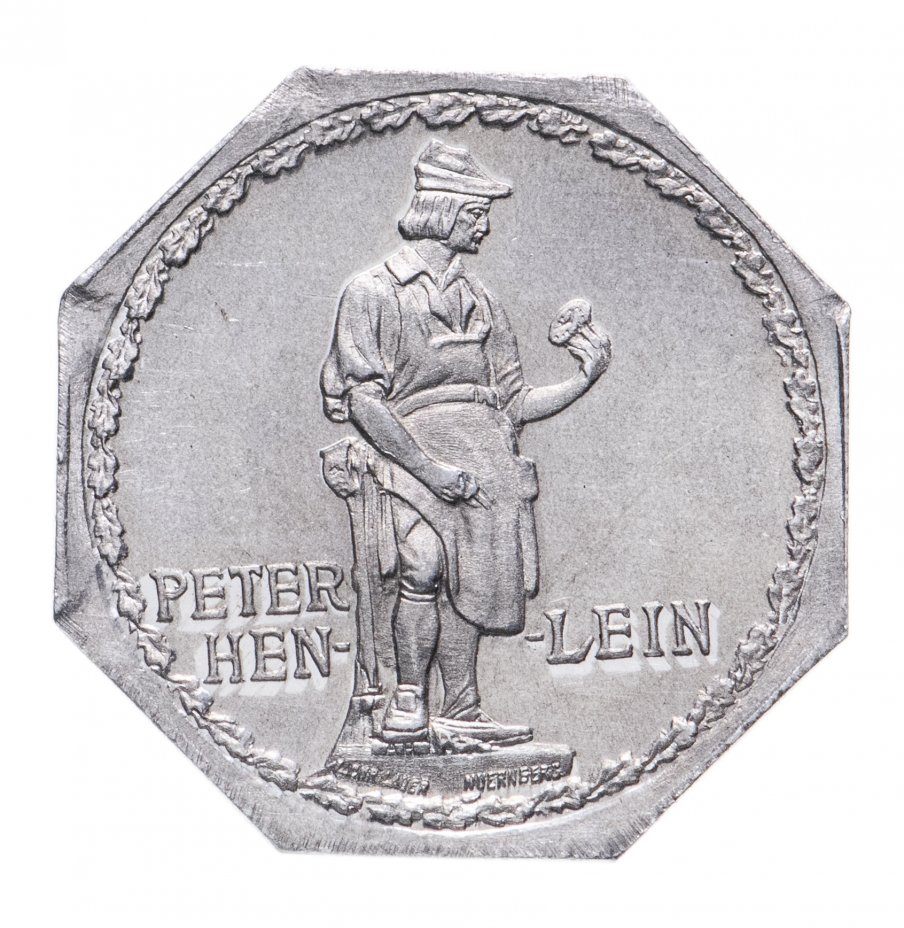 купить Германия, Нюрнберг 20 пфеннигов 1919 "Памятник Питеру Хенляйну" (трамвайный жетон)