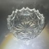 Купить Салатник круглой формы с геометрическим декором и фигурным краем, хрусталь, СССР, 1970-1990 гг.