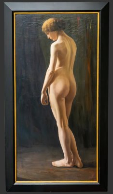 купить Картина "Стоящая обнажённая" в раме, неизвестный художник, холст, масло, дерево, Российская империя, 1880-1890 гг.