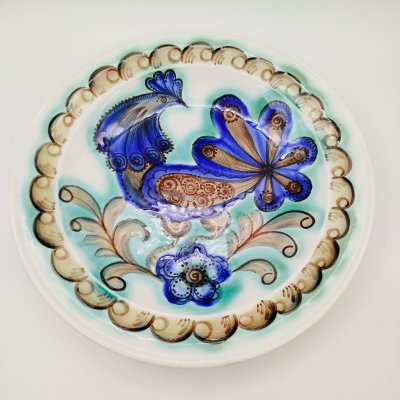 купить Блюдо настенное "Птица", автор Вера Григорьевна Филянская (1900-1982 гг.), фаянс, роспись, Конаковский фаянсовый завод им. М.И. Калинина (ЗиК Конаково), СССР, 1974-1990 гг.