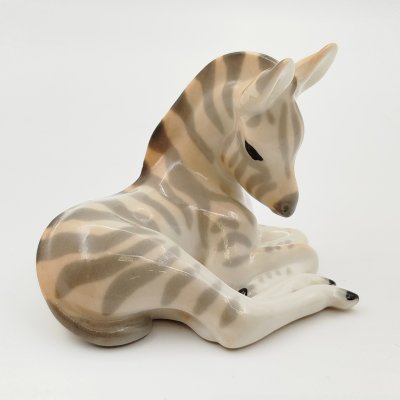 купить Статуэтка "Зебра", фарфор, аэрография, роспись, Ленинградский фарфоровый завод (ЛФЗ), СССР, 1970-1991 гг.