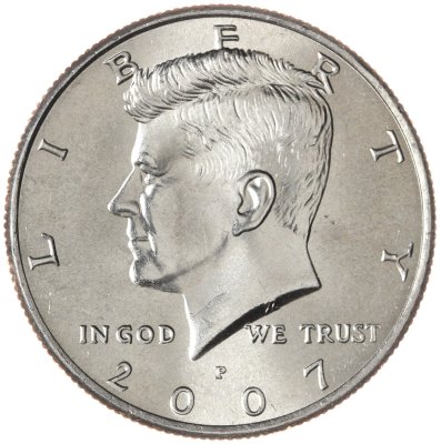 купить США 50 центов (1/2 доллара, half dollar) 2007 P Kennedy Half Dollar (Кеннеди) знак монетного двора "P" - Филадельфия