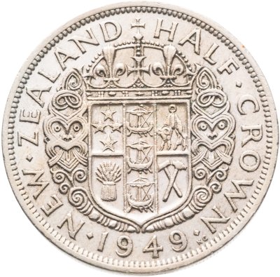 купить Новая Зеландия 1/2 кроны (crown) 1949