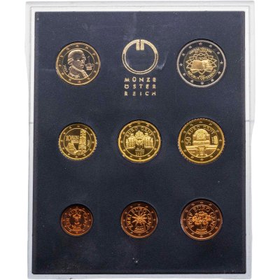 купить Австрия 2007 официальный годовой набор евро из 8-ми монет proof в оригинальной упаковке