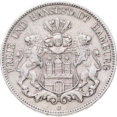 купить Германия, Гамбург, 5 марок (mark) 1904 J